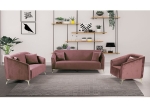 LUXE SET ΣΑΛΟΝΙ: 3ΘΕΣΙΟΣ + 2ΘΕΣΙΟΣ + ΠΟΛΥΘΡΟΝΑ, ΥΦΑΣΜΑ VELURE ΑΠΟΧΡΩΣΗ ANTIQUE PINK