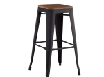RELIX WOOD ΣΚΑΜΠΟ BAR, ΜΕΤΑΛΛΟ ΒΑΦΗ ΜΑΥΡΟ EXTRA MATTE ΚΑΘΙΣΜΑ DARK OAK, ΣΤΟΙΒΑΖΟΜΕΝΟ
