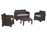 SAVANNA SET ΣΑΛΟΝΙ ΚΗΠΟΥ ΒΕΡΑΝΤΑΣ  K/D,  PP-UV ΚΑΦΕ ΜΑΞΙΛΑΡΙΑ GREY-WHITE