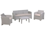 SAVANNA SET ΣΑΛΟΝΙ ΚΗΠΟΥ ΒΕΡΑΝΤΑΣ  K/D, PP-UV SAND GREY ΜΑΞΙΛΑΡΙΑ ΜΠΕΖ