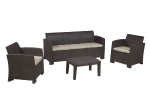 SAVANNA SET ΣΑΛΟΝΙ ΚΗΠΟΥ ΒΕΡΑΝΤΑΣ K/D, PP-UV ΚΑΦΕ ΜΑΞΙΛΑΡΙΑ GREY-WHITE