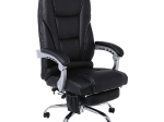 BF8550 MASSAGE RELAX ΠΟΛΥΘΡΟΝΑ ΓΡΑΦΕΙΟΥ ΔΙΕΥΘΥΝΤΗ, ΒΑΣΗ ΧΡΩΜΙΟ ΜΕ ΥΠΟΠΟΔΙΟ, PU  ΜΑΥΡΟ