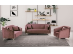 LUXE SET ΣΑΛΟΝΙ: 3ΘΕΣΙΟΣ + 2ΘΕΣΙΟΣ + ΠΟΛΥΘΡΟΝΑ, ΥΦΑΣΜΑ VELURE ΑΠΟΧΡΩΣΗ ANTIQUE PINK