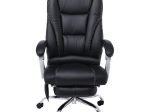 BF8550 MASSAGE RELAX ΠΟΛΥΘΡΟΝΑ ΓΡΑΦΕΙΟΥ ΔΙΕΥΘΥΝΤΗ, ΒΑΣΗ ΧΡΩΜΙΟ ΜΕ ΥΠΟΠΟΔΙΟ, PU  ΜΑΥΡΟ