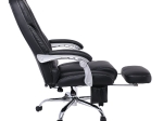 BF8550 MASSAGE RELAX ΠΟΛΥΘΡΟΝΑ ΓΡΑΦΕΙΟΥ ΔΙΕΥΘΥΝΤΗ, ΒΑΣΗ ΧΡΩΜΙΟ ΜΕ ΥΠΟΠΟΔΙΟ, PU  ΜΑΥΡΟ
