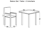 BALENO SET ΚΗΠΟΥ - ΒΕΡΑΝΤΑΣ: ΤΡΑΠΕΖΙ + 2 ΠΟΛΥΘΡΟΝΕΣ ΜΕΤΑΛΛΟ ΑΝΘΡΑΚΙ, WICKER MIXED GREY