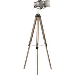 Artekko Λάμπα Επιδαπέδια 65x65x140 Καρυδί-Inox