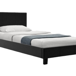 Κρεβάτι Nevil pakoworld 100x200 PU χρώμα μαύρο ματ