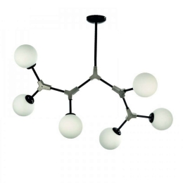Φωτιστικό Οροφής 6167-6 90x75cm 6xG9 Black-Silver Inlight Μέταλλο,Γυαλί