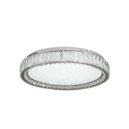 Φωτιστικό Οροφής-Πλαφονιέρα Led 42013-Γ 40x15cm 2400Lm Chrome Inlight Κρύσταλλο,Μέταλλο
