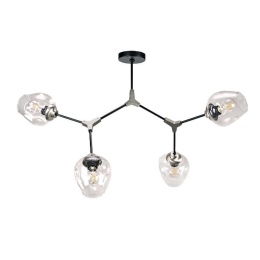 Φωτιστικό Οροφής-Πλαφονιέρα 6129-4 120x70cm 4xΕ27 Black Inlight Μέταλλο,Γυαλί