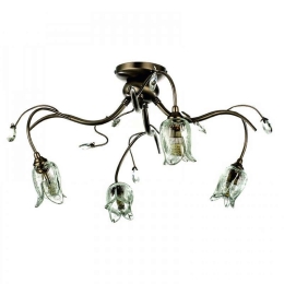 Φωτιστικό Οροφής-Πλαφονιέρα 5223-4/Φ 50x23cm 4xG9 Bronze Inlight Μέταλλο,Γυαλί