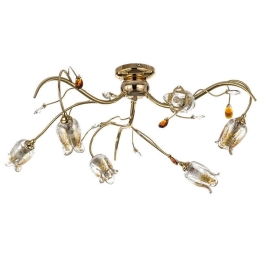 Φωτιστικό Οροφής-Πλαφονιέρα 5223-6/Φ 70x25cm 6xG9 Gold Inlight Μέταλλο,Γυαλί