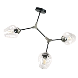 Φωτιστικό Οροφής 6129-3-ΝΜ 70x70cm 3xΕ27 Black-Nickel Inlight