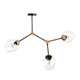 Φωτιστικό Οροφής 6129-3-GL 70x70cm 3xΕ27 Black-Gold Inlight