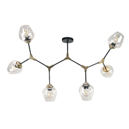 Φωτιστικό Οροφής 6129-6-GL 140x85cm 6xΕ27 Black-Gold Inlight