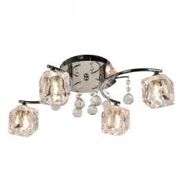 Φωτιστικό Οροφής 6120-4 47x20cm 4xG9 Clear-Chrome Inlight
