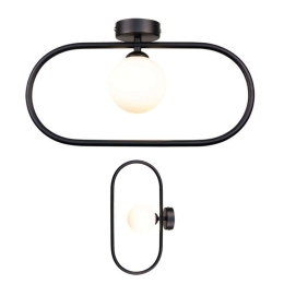 Φωτιστικό Τοίχου - Απλίκα 43030-BL 40x15cm 1xG9 Black-White Inlight
