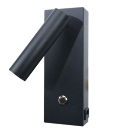 Φωτιστικό Τοίχου - Απλίκα 43037-BL 6x17cm Led 3W 3000K Black Inlight