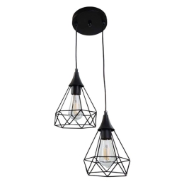 Φωτιστικό Οροφής 4024-2-BL-ROSETTE 20x26cm 2xE27 Black Inlight