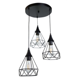 Φωτιστικό Οροφής 4024-3-BL-ROSETTE 30x26cm 3xE27 Black Inlight