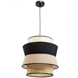 Φωτιστικό Οροφής 4045 30x25cm 1xE27 Natural-Black Inlight