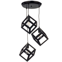 Φωτιστικό Οροφής 4400-3-BL 26x30x120cm 3xE27 Black Inlight