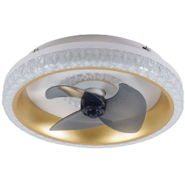 Ανεμιστήρας Οροφής Superior 101000260 Με Φως Led Και Τηλεχειριστήριο Φ50x27cm 35W Gold Inlight Διάμετρος 50cm