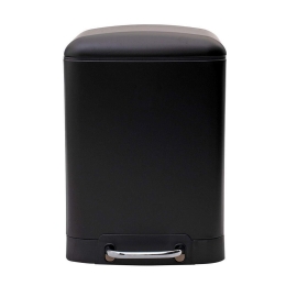 Κάδος Απορριμμάτων Soft Close 6lt 02-373 22,4x22,5x32,3cm Black Estia Ανοξείδωτο Ατσάλι