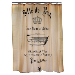 Κουρτίνα Μπάνιου Salle De Bain 02-6525 Υφασμάτινη Μπεζ Estia 180Πx200Υ Πολυέστερ
