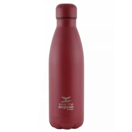 Ισοθερμικό Μπουκάλι Travel Flask 01-8543 Save Aegean 500Ml Ανοξείδωτο Ατσάλι Scarlet Red Estia