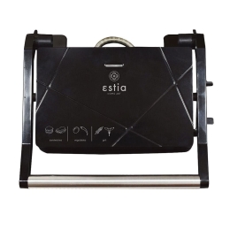 Τοστιέρα Γκριλιέρα Αναδιπλούμενη 06-10034 1000W Black Estia Μέταλλο,Πλαστικό