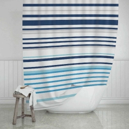 Κουρτίνα Μπάνιου Stripes 02-11819 180x200cm Multi Estia 180Πx200Υ Πολυέστερ