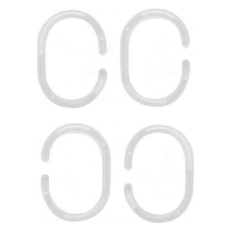 Κρίκοι Κουρτίνας Μπάνιου (Σετ 12Τμχ) 02-10591 4x6cm Clear Estia Πλαστικό