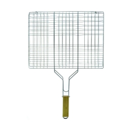 Σχάρα Ψησίματος Bbq Με Ξύλινη Λαβή 05-9489 49x30cm Silver Estia Μέταλλο