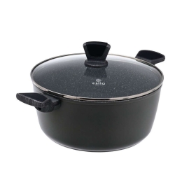 Κατσαρόλα Αντικολλητική Ρηχή Cuisson 01-11130 Φ28cm Dark Grey Estia 28cm Αλουμίνιο