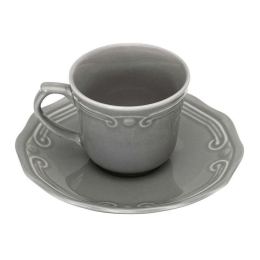 Φλυτζάνι Καφέ Athénée 07-13738 100ml Grey Estia Πορσελάνη