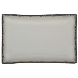 Πιατέλα Ορθογώνια Pearl 07-16449 21x10,5cm Grey Estia Πορσελάνη