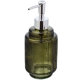 Δοχείο Κρεμοσάπουνου Glass 02-14872 8x8x19cm 380ml Olive Estia Γυαλί