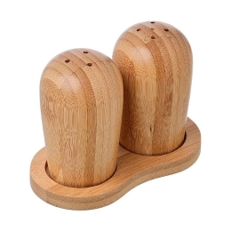 Αλατοπίπερο (Σετ 2Τμχ) 01-14605 11,1x6x8,5cm Natural Estia Bamboo