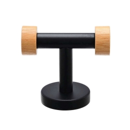 Κρεμάστρα Επιτοίχια 2 Θεσεών 02-15152 9x5,3x8cm Black-Natural Estia Μέταλλο,Bamboo