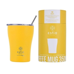 Ποτήρι-Θερμός Με Καλαμάκι Save The Aegean 01-12458 350ml Pineapple Yellow Estia
