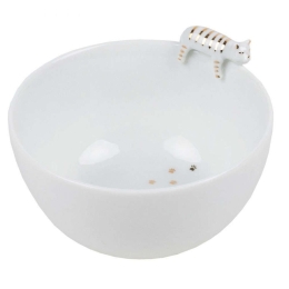 Διακοσμητικό Μπωλ Cat LBTRD0015517 Φ9x5,5cm White-Gold Raeder Πορσελάνη