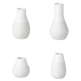 Βάζα (Σετ 4Τμχ) LBTRD0012927 4/8,5cm White Raeder Πορσελάνη