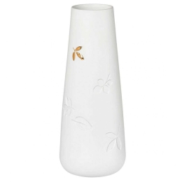 Βάζο Gold Leaf LBTRD0014135 Φ8x21cm White-Gold Raeder Πορσελάνη