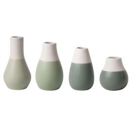 Βάζα Pastels (Σετ 4Τμχ) LBTRD0015354 4/8,5cm White-Green Raeder Πορσελάνη