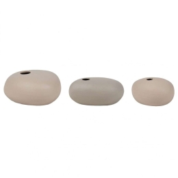Βάζα Balance (Σετ 3Τμχ) LBTRD0015550 5,8x7x5/6/8cm Taupe Raeder Κεραμικό
