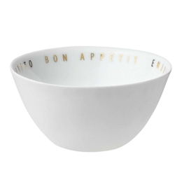 Μπωλ Σερβιρίσματος Bon Apetit LBTRD0011367 Φ9x4,5cm White-Gold Raeder Πορσελάνη,Γυαλί