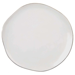 Πιατέλα Mix & Match Gold Frame LBTRD0014253 Φ27,5cm White-Gold Raeder Πορσελάνη