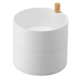 Κουτί Αποθήκευσης Κοσμημάτων LBTYMZK5313 14,5x14,5x15,5cm Natural-White Yamazaki Ατσάλι,Abs,Ξύλο